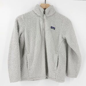 Patagonia Girl's Los Gatos Gray Quarter Zip Fleece Pullover Jacket Size L/12